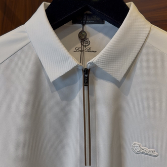 Loro Piana Özel Kumaş Polo Yaka Beyaz Tshirt