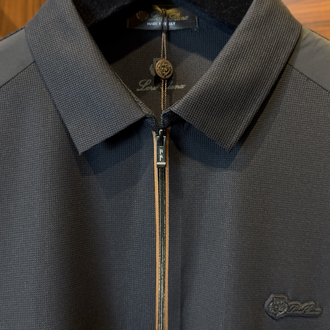 Loro Piana Özel Kumaş Polo Yaka Siyah Tshirt