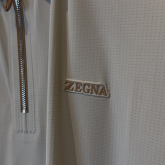 Zegna Özel Kumaş Polo Yaka Açık Bej Tshirt 8008