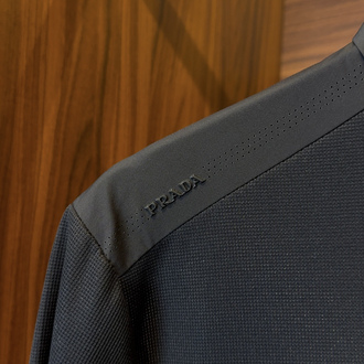 Prada Özel Kumaş Polo Yaka Siyah Tshirt