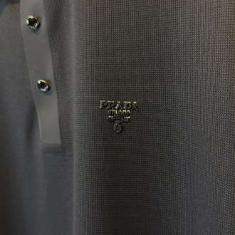 Prada Özel Kumaş Polo Yaka Siyah Tshirt