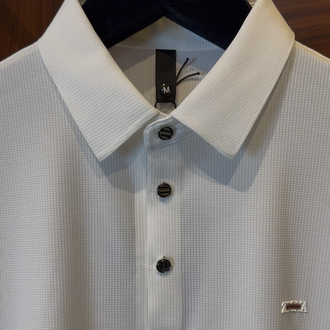 Zegna Özel Kumaş Polo Yaka Beyaz Tshirt ( 18040 )
