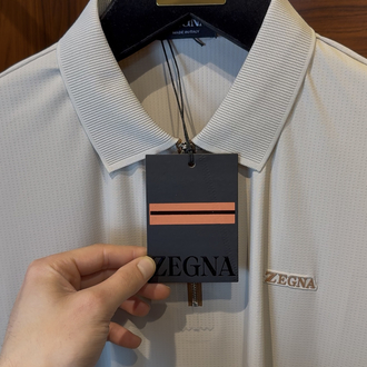 Zegna Özel Kumaş Polo Yaka Açık Bej Tshirt 8008