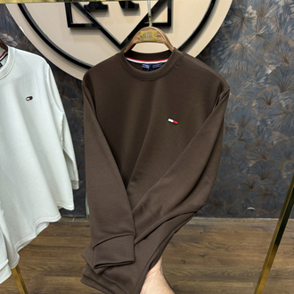 PREMIUM TOMMY KIRIŞMAZ KUMAŞ SWEAT(KAHVE)