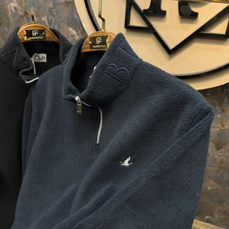 PREMIUM PELUŞ YARIM FERMUARLI SWEAT(LACİVERT)