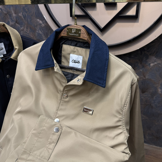 PREMIUM METAL LOGO SÜET YAKA MEVSİMLİK MONT(BEJ)