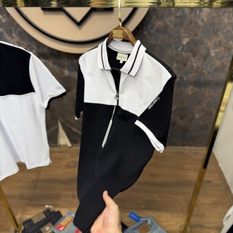PREMIUM CALVIN YARIM FERMUARLI POLO YAKA T-SHIRT(SİYAH)