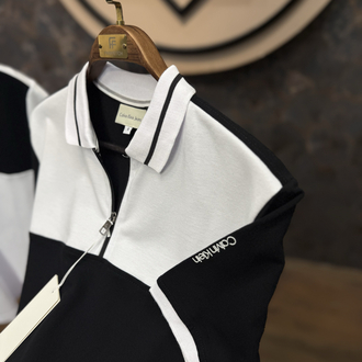 PREMIUM CALVIN YARIM FERMUARLI POLO YAKA T-SHIRT(SİYAH)