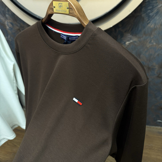 PREMIUM TOMMY KIRIŞMAZ KUMAŞ SWEAT(KAHVE)