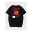 Erkek Siyah Oversize Mars Baskılı T-shirt