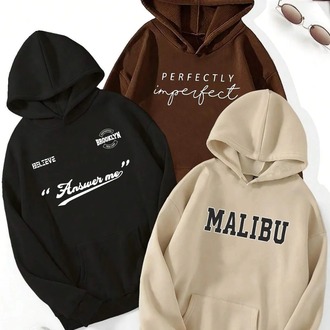 3'lu Paket Baskılı Oversize Unisex Sweatshirt