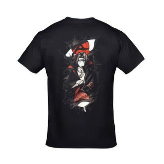  Naruto Akatsuki Itachi Uchiha Crows Baskılı Unisex Siyah Tshirt