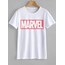 MARVEL YAZILI BEYAZ T-SHİRT 