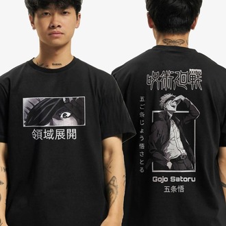 Jujutsu Kaisen Gojo Satoru Ön Arka Baskılı Unisex Siyah Tshirt