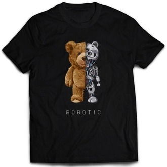 Griland Oversize Unisex Kırmızı Bear Robotic Tişört