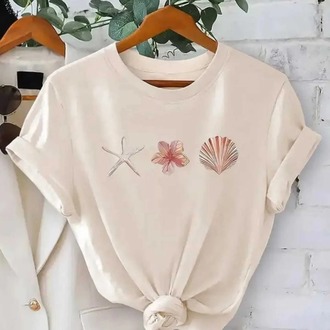 Unisex Deniz Yıldızı Baskı Tasarımlı Trend Tshirt