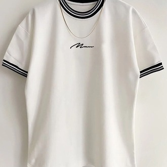 Unisex Yeni Sezon Oversize Kalıp El Yazı Man Yaka Detaylı Yazlık T-shirt