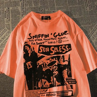 Grunge Karikatür Baskılı (unisex) T-shirt
