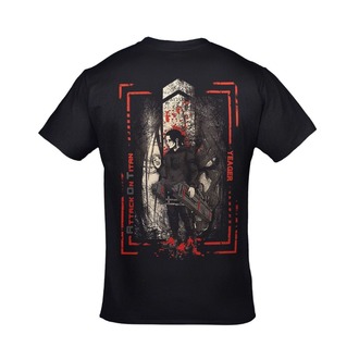 Attack On Titan Shingeki No Kyojin Eren Yeager Ön Arka Baskılı Unisex Siyah Tshirt