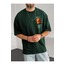 Göğüs Beach Baskılı Oversize Erkek T-Shirt
