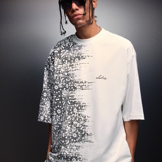 Erkek Beyaz Side Effect Oversize Tshirt