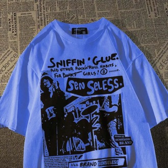Grunge Karikatür Baskılı (unisex) T-shirt