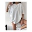 Unisex Pamuk Siyah Bisiklet Yaka Oversize Boyfriend T-shirt