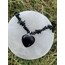 Obsidyen Kalp Kırık Kolye