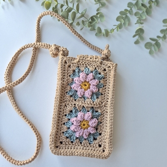 örgü telefon çantası