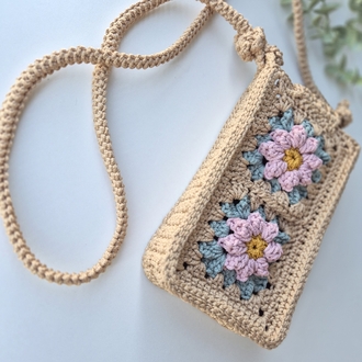 örgü telefon çantası