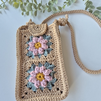 örgü telefon çantası