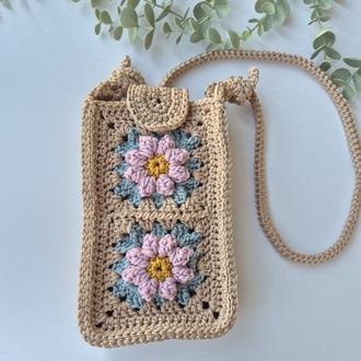 örgü telefon çantası