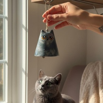 Seramik Scottish Kedi Çan