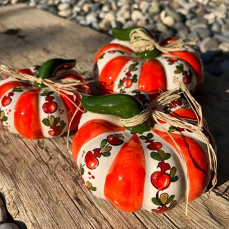Çini Balkabağı Nar Desenli (Üçlü Set)