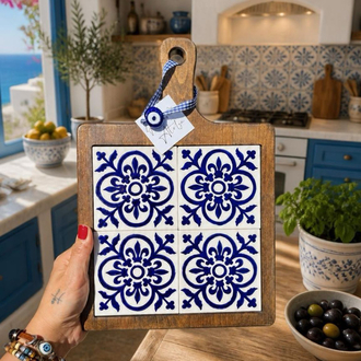 El Yapımı Çini Ahşap Sunumluk