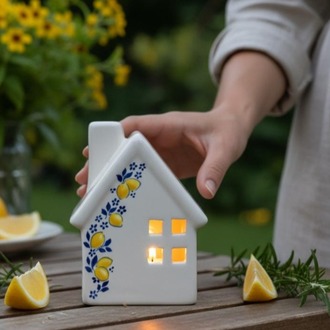 Limonlu Çini Ev Mumluk