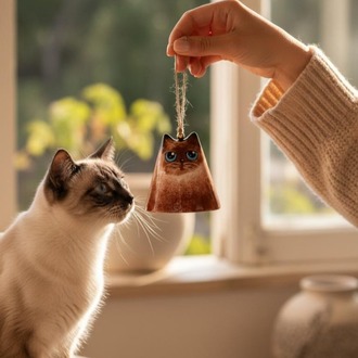 Seramik Siyam Kedi Çan