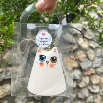 Seramik (Sütlaç) Kedi Çan