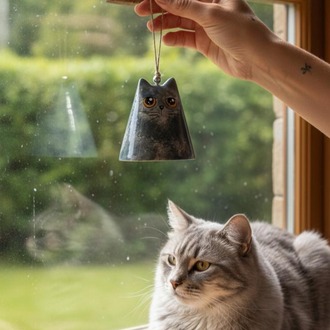 Seramik Scottish Kedi Çan