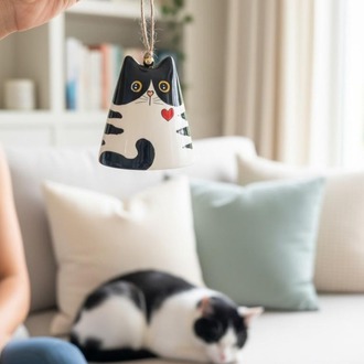 Seramik (Slyvester) Kedi Çan