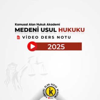Medeni Usul Hukuku Kamusal Alan Video Ders Notları PDF