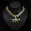 Rhinestone Gun Şekilli Kolye