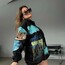 graffiti desenli hoodie