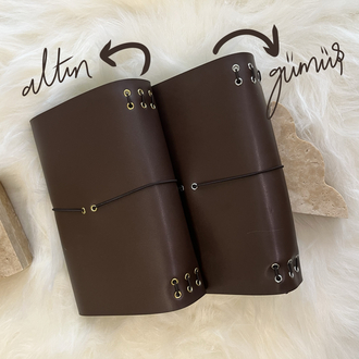 Desenli Acı Kahve Trifold Kılıf A5