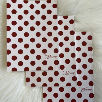 Polka Kırmızı Üçlü Defter Seti