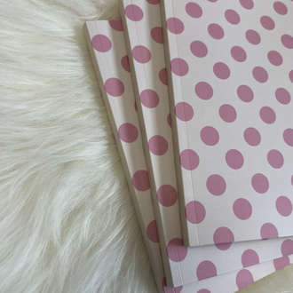 Polka Pembe Üçlü Defter Seti