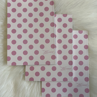 Polka Pembe Üçlü Defter Seti