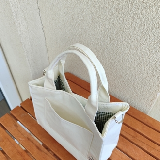 bej midi boy çift askılı tote çanta