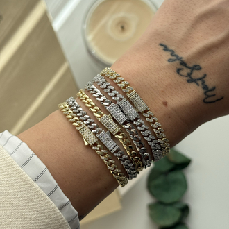 Özel Seri Full Taşlı İnce Gurmet Gold Bileklik(17cm)