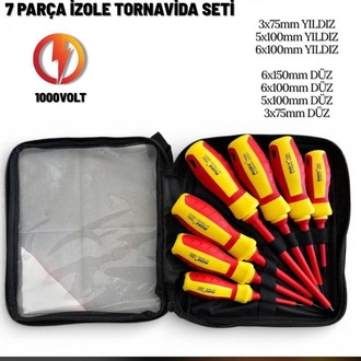 7 Parça İzole Tornavida Seti (1000V)